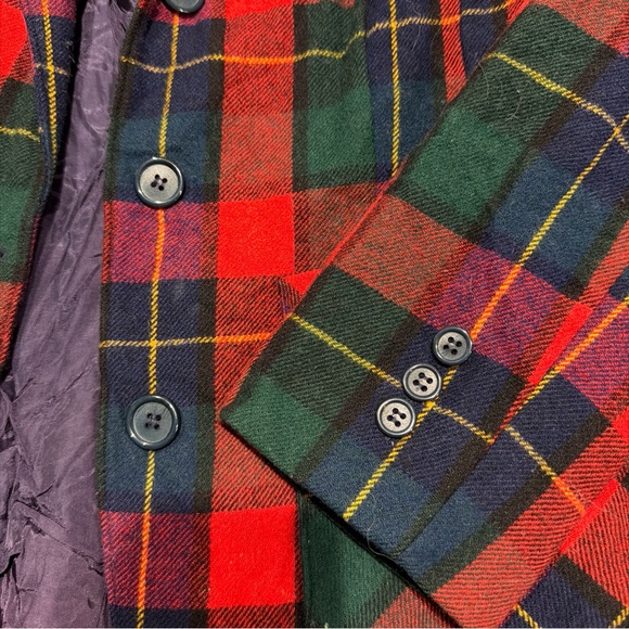 Vtg Pendleton Red and Green Plaid Blazer - Picture 2 of 7